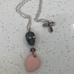 Tarina Tarantino Skull Heart Necklace